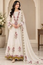Abeer | Embroidered Russian Silk Ensemble - Image 2