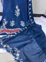 Abeer | Embroidered Russian Silk Ensemble - Image 6