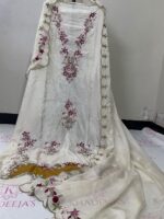 Abeer | Embroidered Russian Silk Ensemble - Image 9