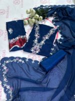 Abeer | Embroidered Russian Silk Ensemble - Image 11