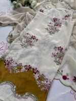 Abeer | Embroidered Russian Silk Ensemble - Image 14