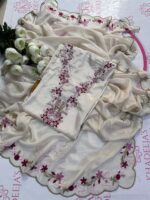 Abeer | Embroidered Russian Silk Ensemble - Image 18
